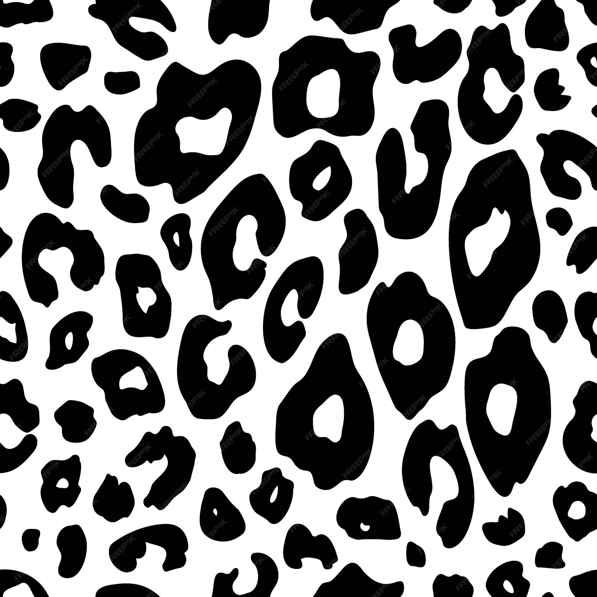 Premium Vector  Leopard skin seamless pattern black spots on a white  background vintage animal print from the 80s