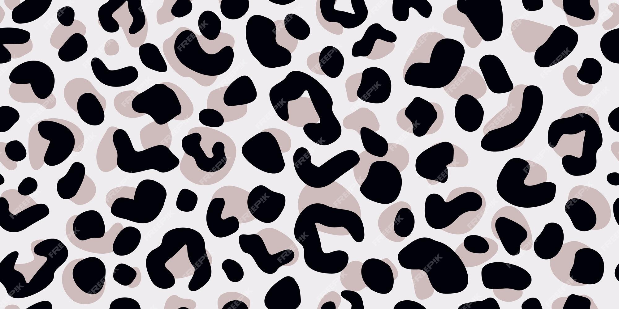 Leopard print. Black and white seamless pattern. Vector illustration  background Stock Vector