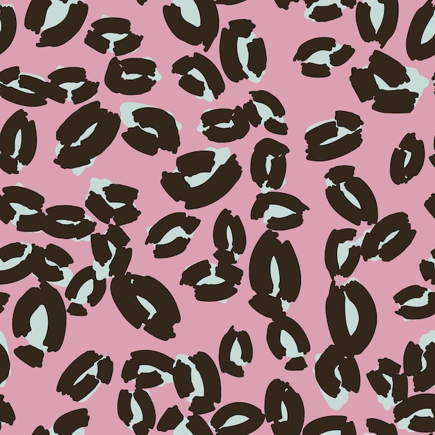 Leopard spots seamless pattern design Vector pink background wallpaper wrapping paper fabric print