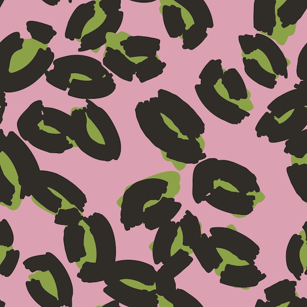 Leopard spots seamless pattern design Vector pink background wallpaper wrapping paper fabric print