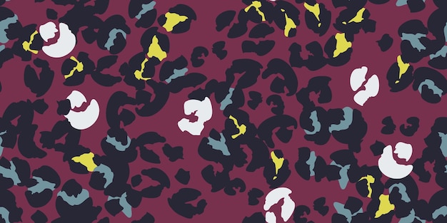 레오파드 스 원활한 패턴 패션 디자인 터 트렌디한 색상 배경 인쇄 일러스트레이션