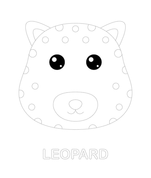 Рабочий лист леопарда для детей