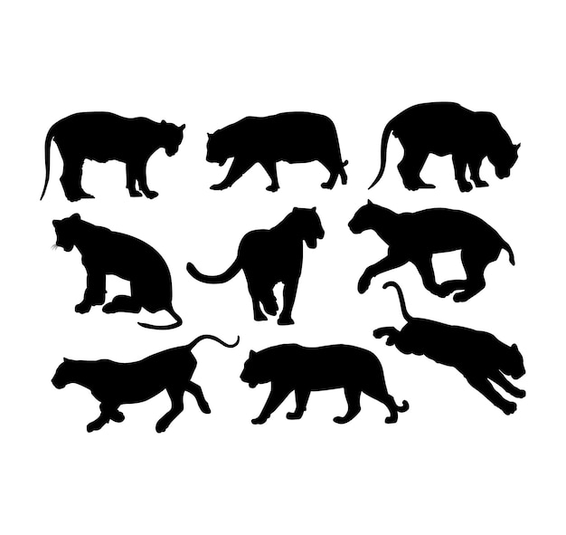 Vector leopard vector silhouet dier clip art