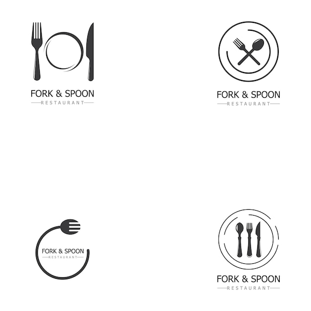Lepel vork icoon restaurant teken en symbool vector ontwerp
