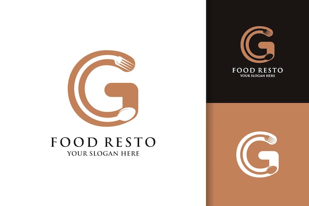Lepelvork letter G food restaurant inspiratie logo
