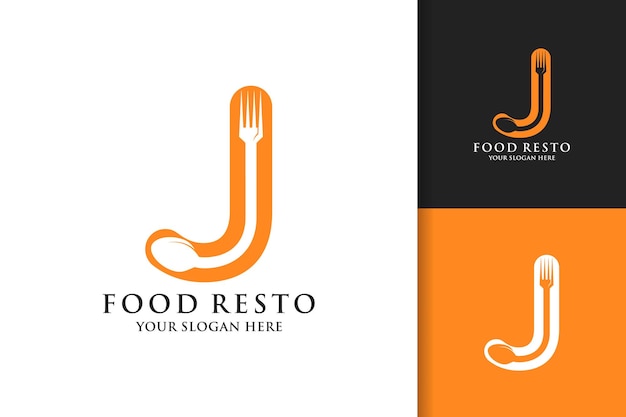 Lepelvork letter J food restaurant inspiratie logo