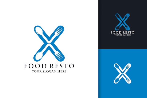 Lepelvork letter X food restaurant inspiratie logo