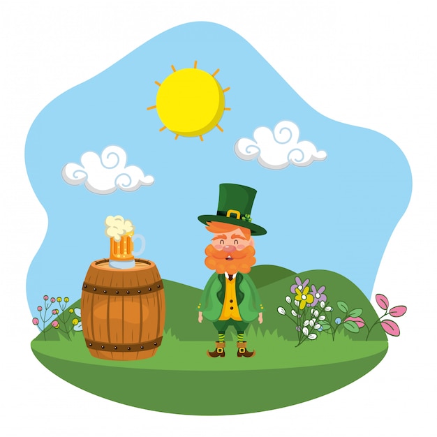 leprechaun beer barrel landscape