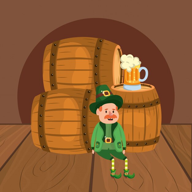 Vector leprechaun beer stock