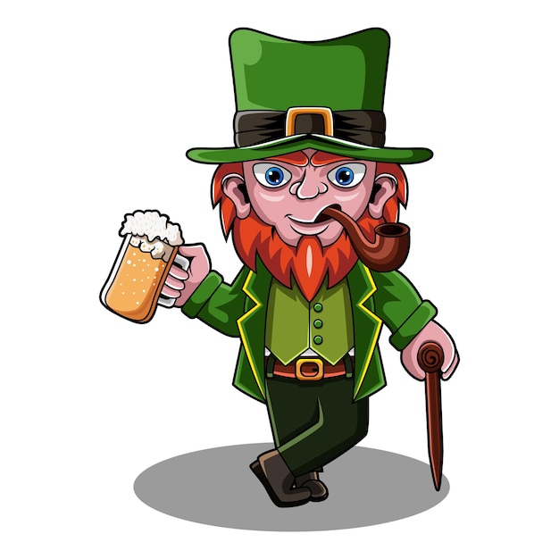 Logo della mascotte chibi leprechaun