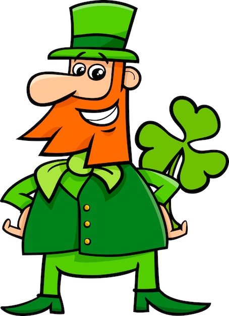 Leprechaun and clover cartoon