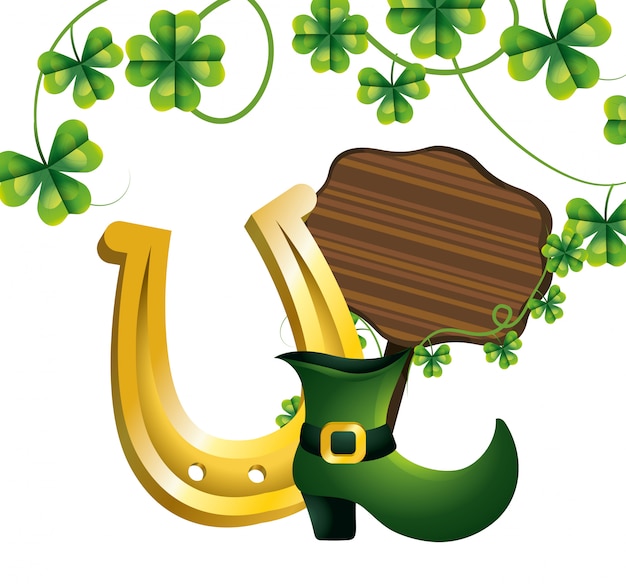 Leprechaun gold horseshoe road sign