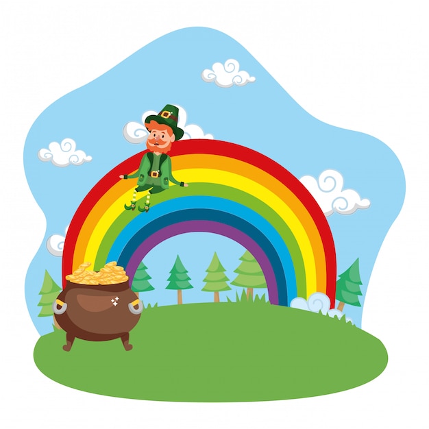 Arcobaleno d'oro leprechaun