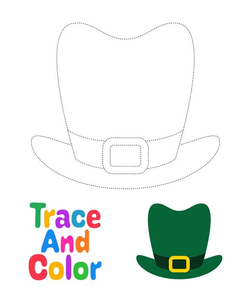 Leprechaun hat tracing werkblad voor kinderen