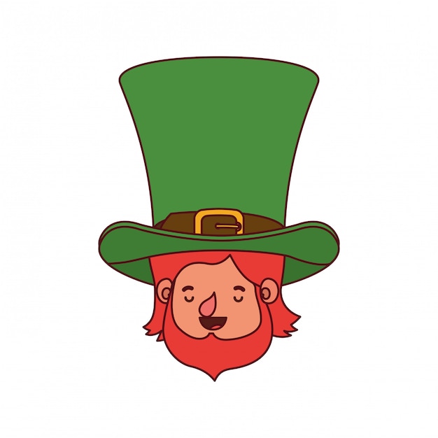 Vector leprechaun head with hat avatar character