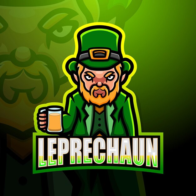 Leprechaun mascot esport illustration