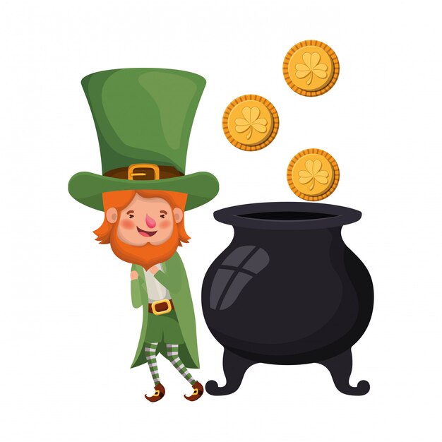 Leprechaun met ketel avatar karakter