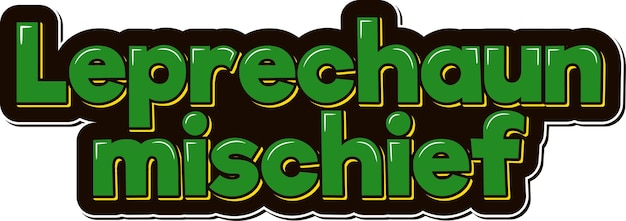 Vettore leprechaun mischief lettering disegno vettoriale