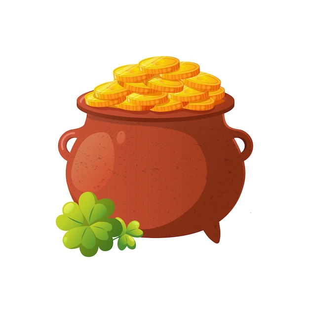 Leprechaun pot met gouden munten