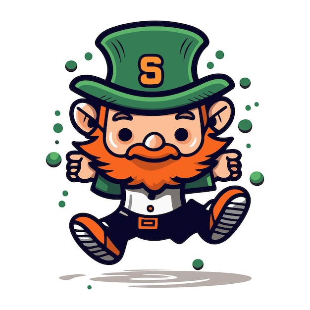 Vector leprechaun running vector illustratie st. patrick's day