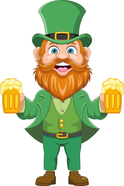 Vettore leprechaun cartoon del giorno di san patrizio