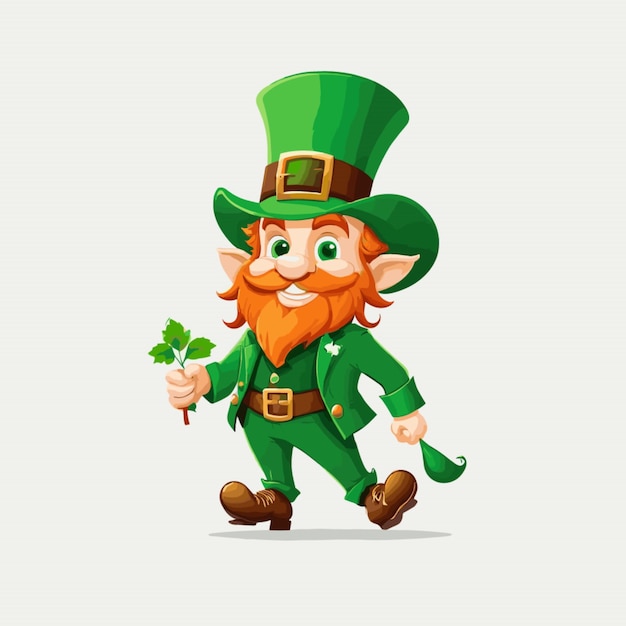 Leprechaun vector on white background