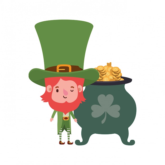 Leprechaun with cauldron avatar character