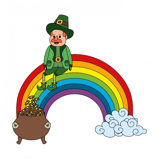 Leprechaun con pentola d'oro