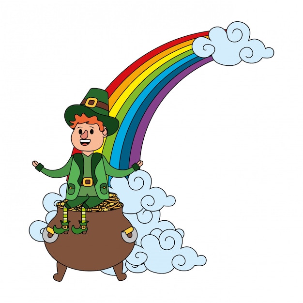 Leprechaun con pentola d'oro