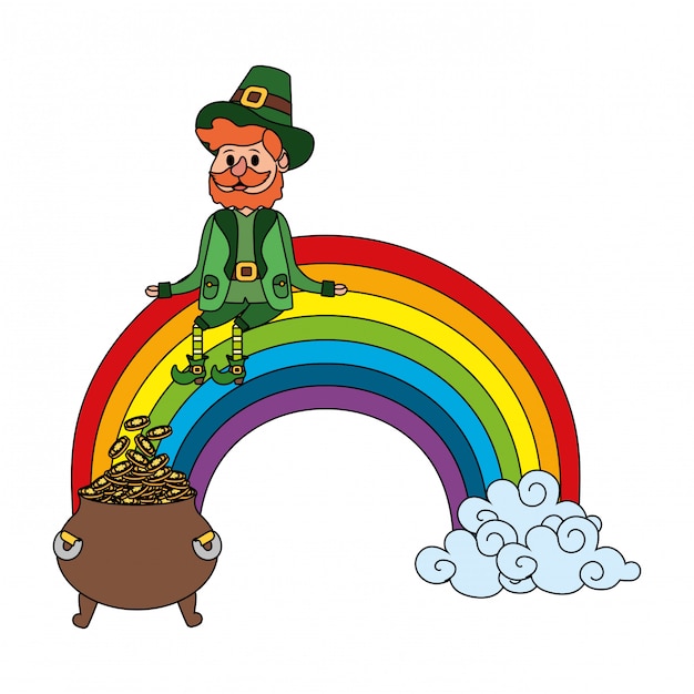 Leprechaun con pentola d'oro