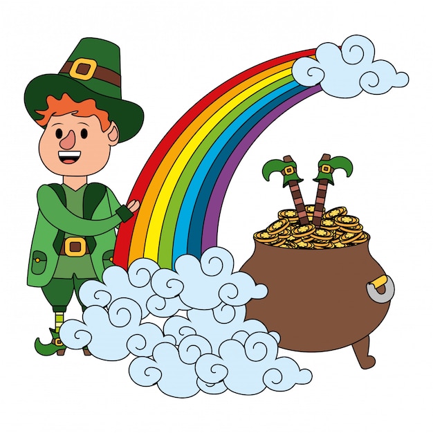 Leprechaun con pentola d'oro