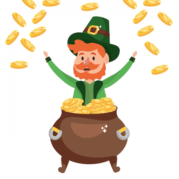 Leprechaun con pentola d'oro