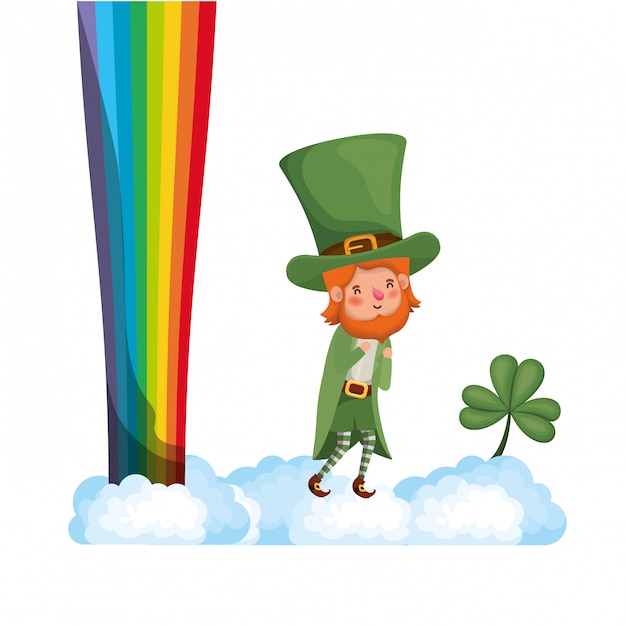 Leprechaun with rainbow avatar character