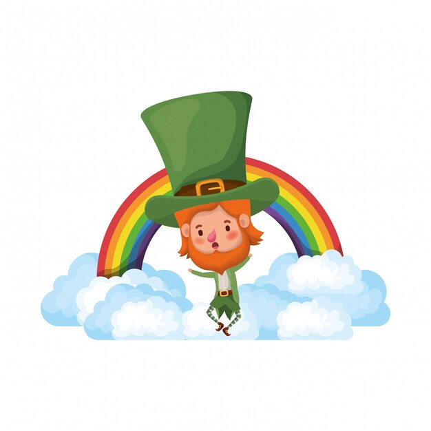 Leprechaun with rainbow avatar character