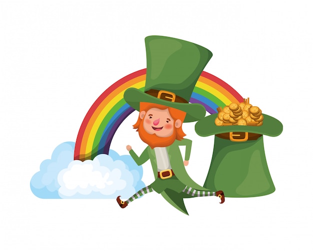 Leprechaun with rainbow avatar character