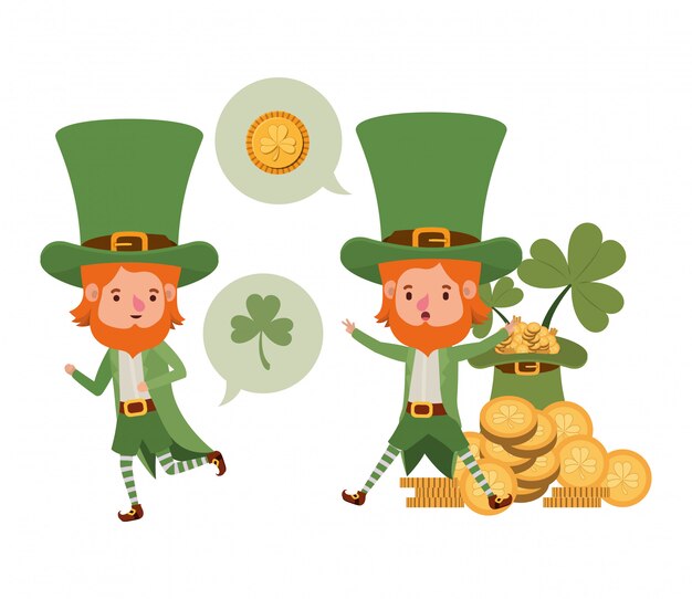 Leprechauns with speech bubble avatar character