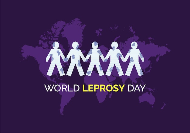 Leprosy day poster on purple background