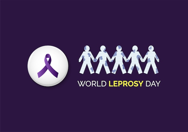 Leprosy day poster on purple background