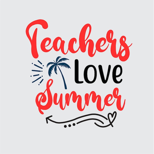Leraren houden van zomert-shirtontwerp