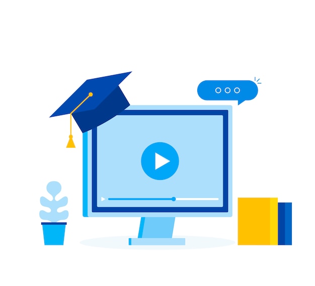 Leren online bedrijfsconcept, e-learning onderwijs sjabloon webbanner.