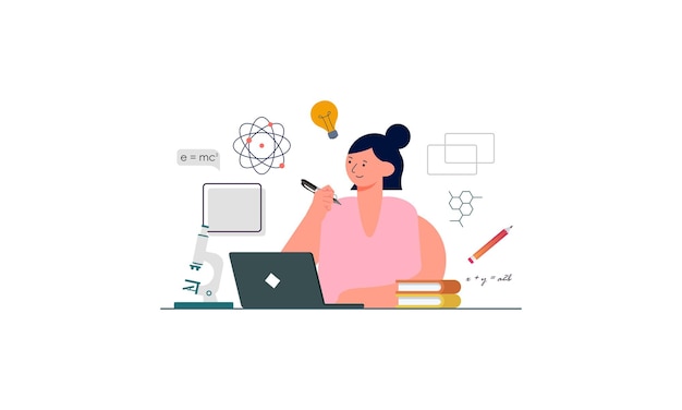 Leren studeren online concept illustratie