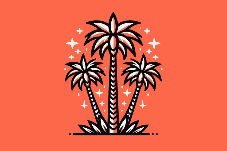 Les palmiers qui se chevauchent forment une toile