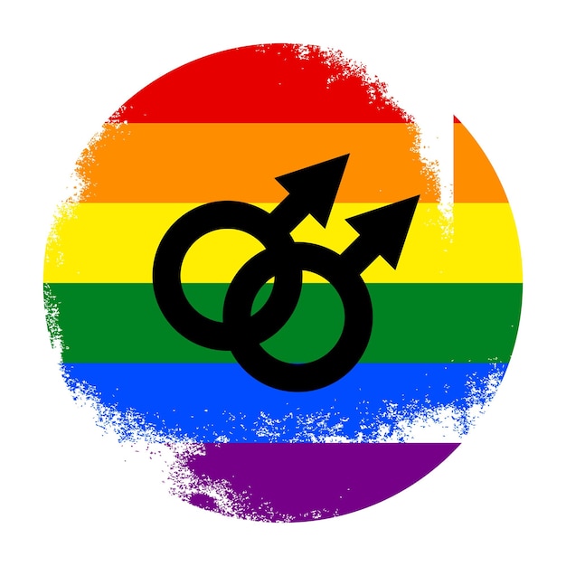 Vector lesbian gay bisexual transgender lgbt pride symbol and sign gay and lesbian love grunge texture