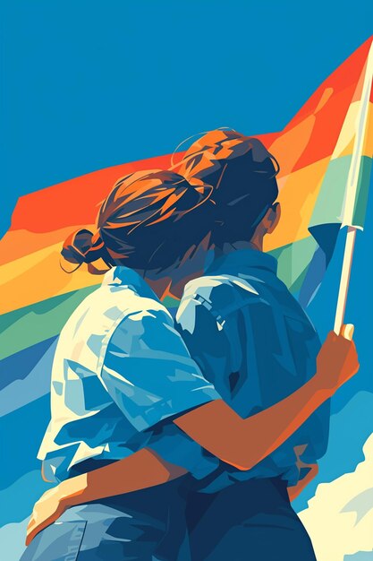 ベクトル レズビアン権利は人権の集会ポスター