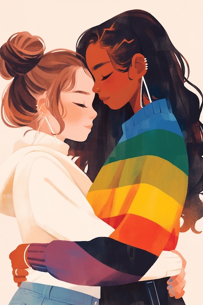 Vector lesbische gelijkheidsbanner voor pride month