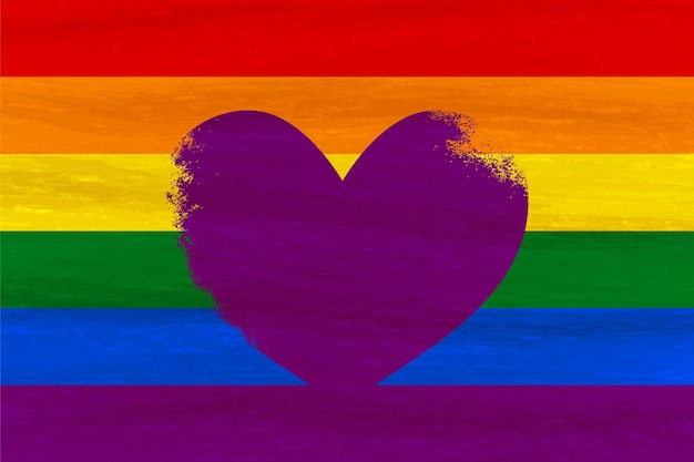 Lesbische homo biseksuele transgender LGBT Pride vlag Regenboogvlag Homo en lesbische liefde Aquarel imitatie