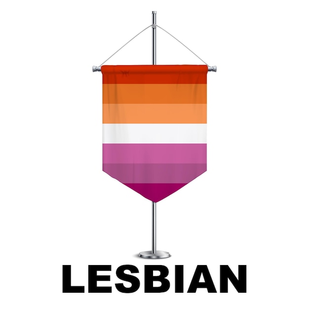 Lesbische trots middeleeuwse verticale vlag vector symbool van genderdiversiteit