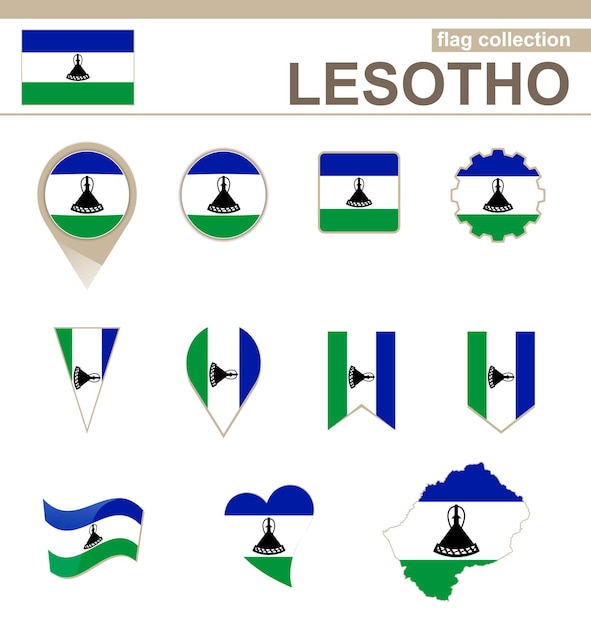 Lesotho Flag Collection, 12 versions