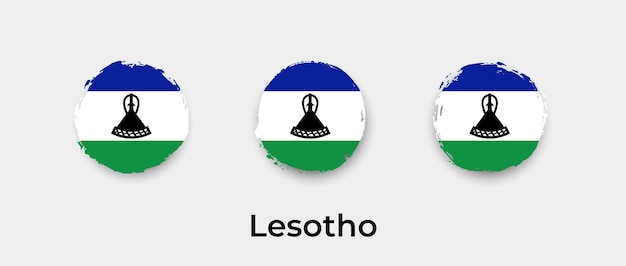 Illustrazione di vettore dell'icona delle bolle del grunge della bandiera del lesotho