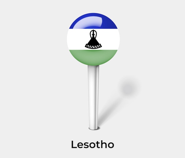 Lesotho push pin for map vector illustration